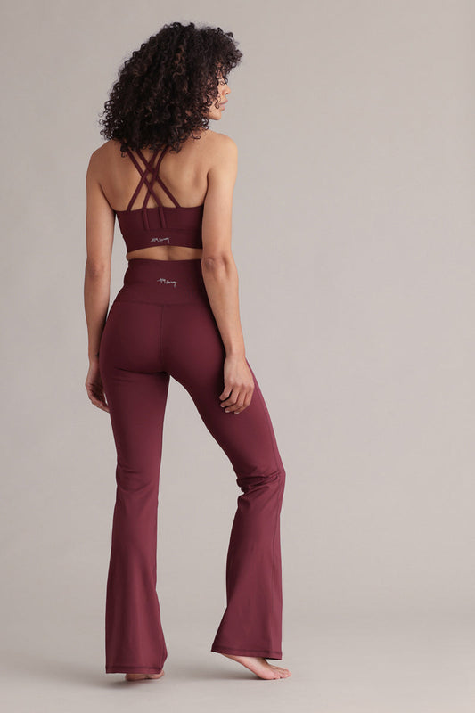High-waist flared leggings Always Dressed Italiaanse pruim