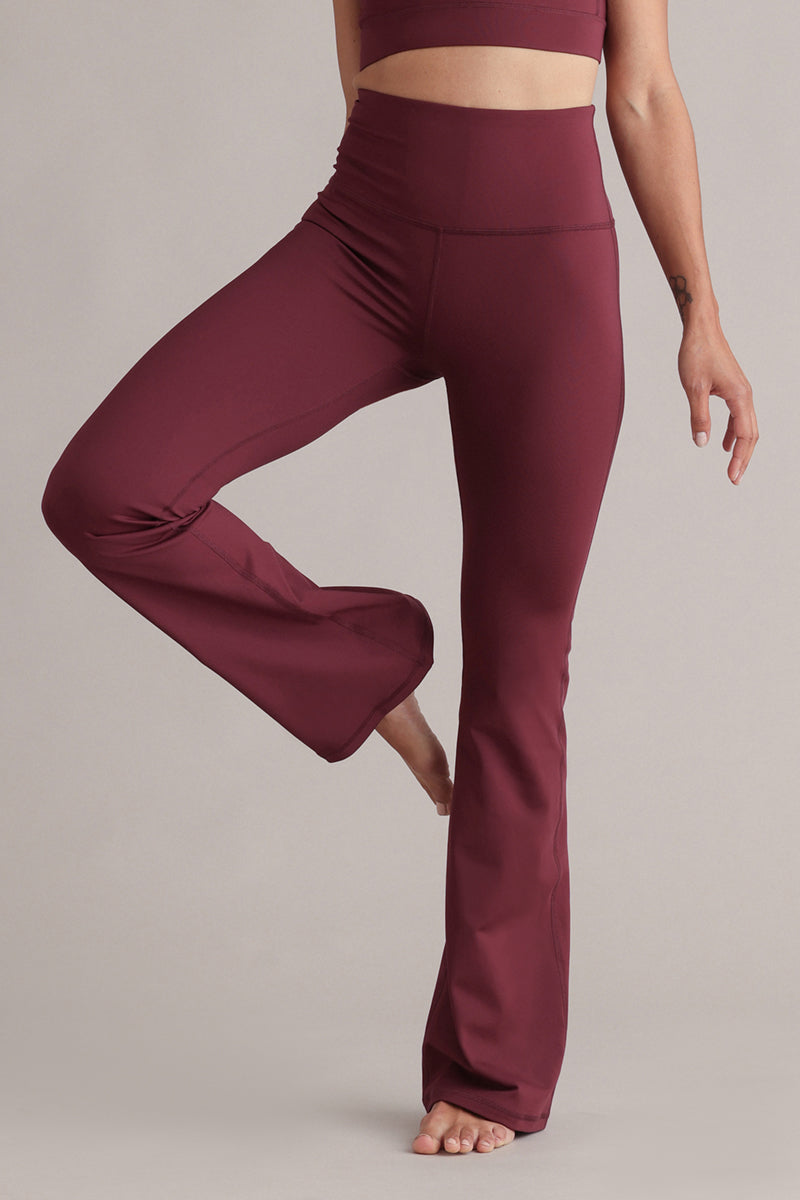High-waist flared leggings Always Dressed Italiaanse pruim