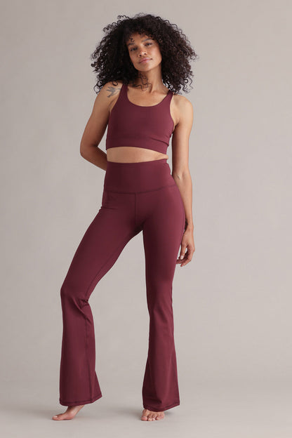 High-waist flared leggings Always Dressed Italiaanse pruim