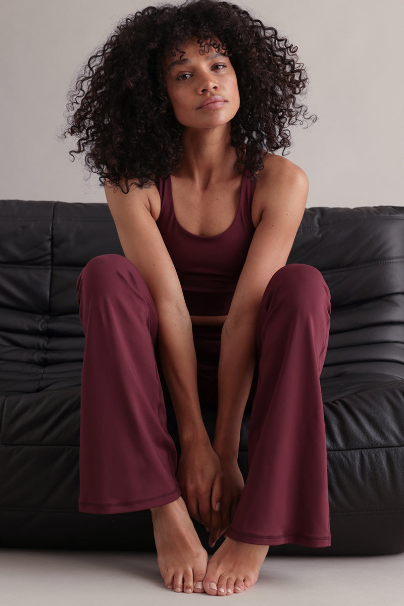 High-waist flared leggings Always Dressed Italiaanse pruim