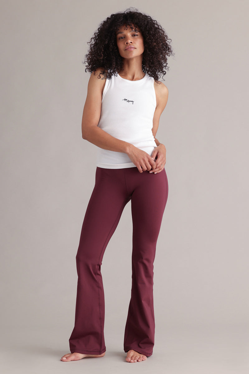 High-waist flared leggings Always Dressed Italiaanse pruim