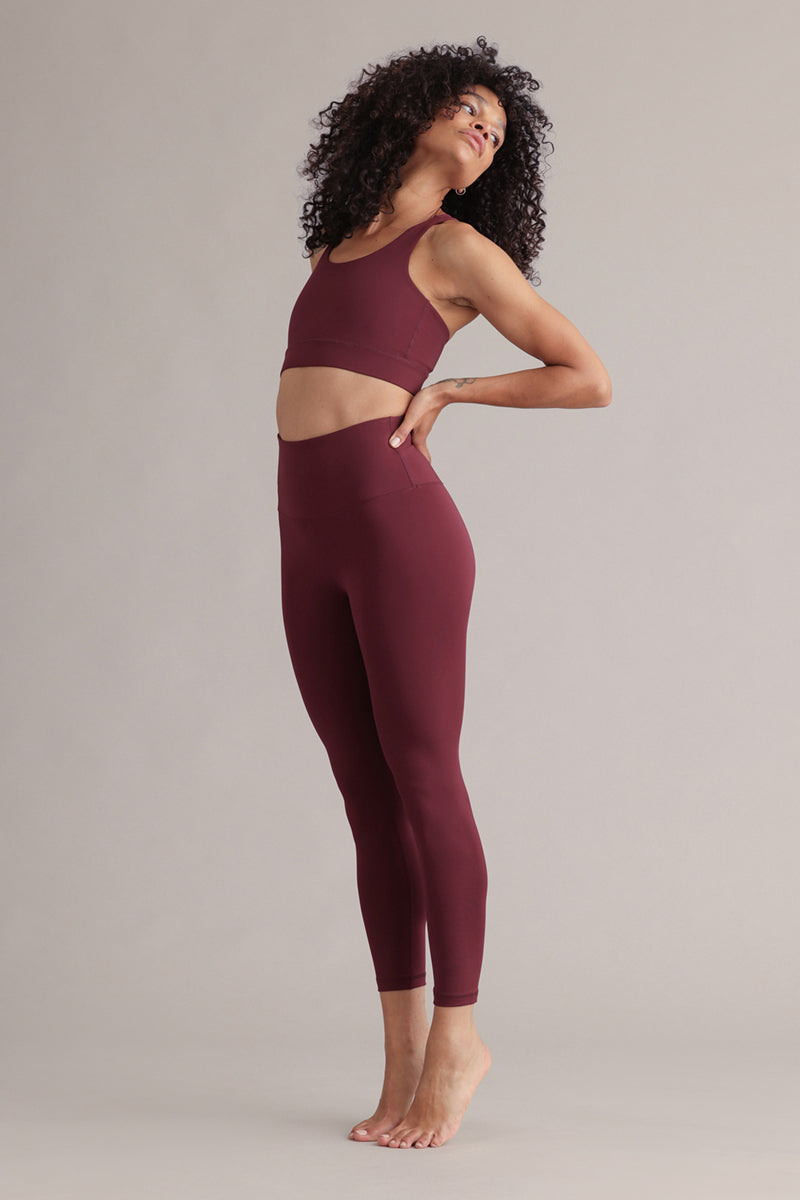 Cropped high-waist legging Always Dressed Italian Plum