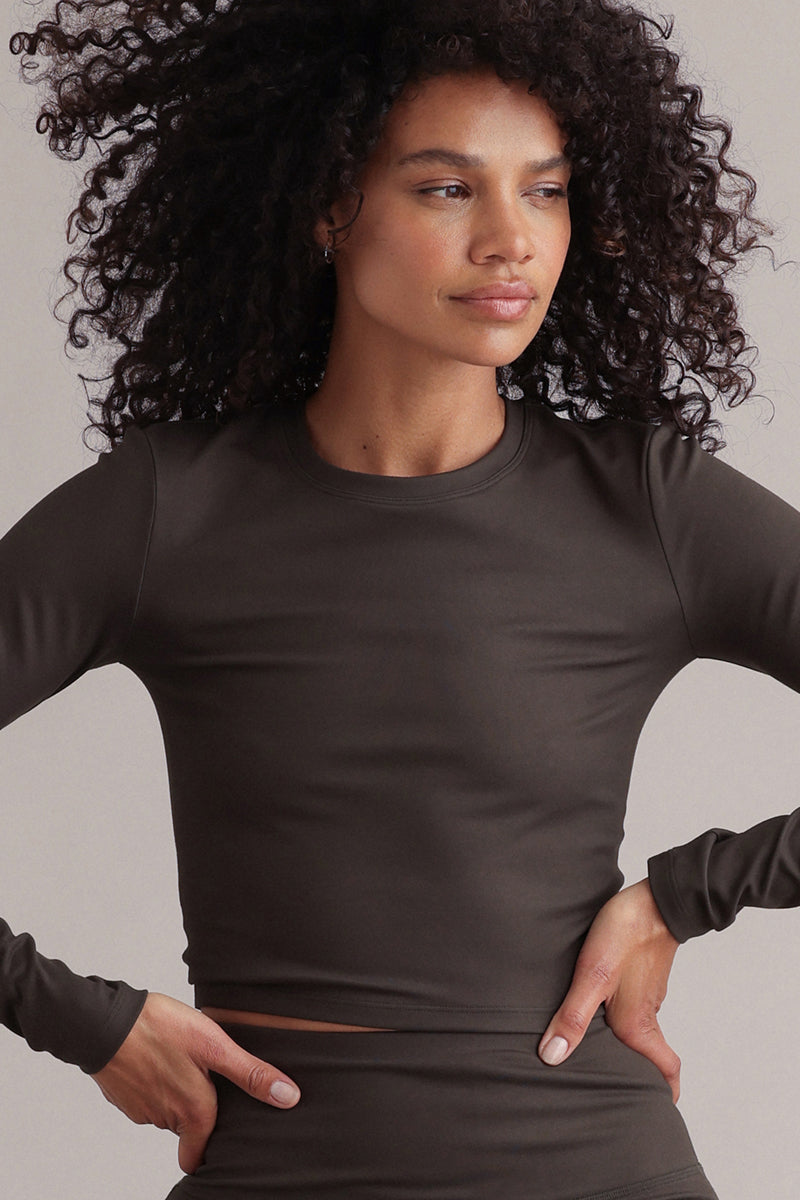 Lange mouwen cropped altijd gekleed bosnacht