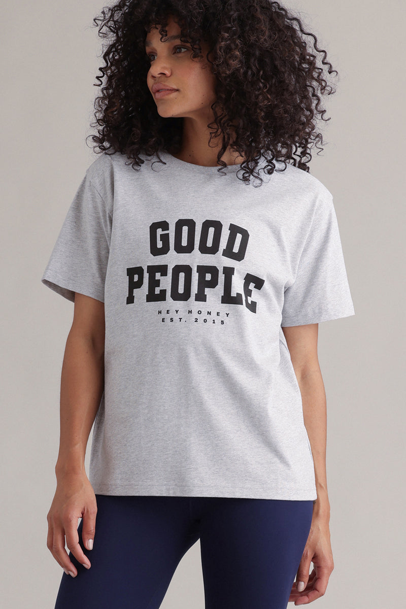 T-shirt Good People Grijs Melange