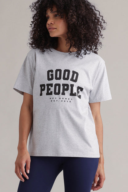 T-shirt Good People Grijs Melange