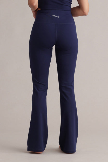 Legging met hoge taille, uitlopende pasvorm, altijd gekleed, baritonblauw