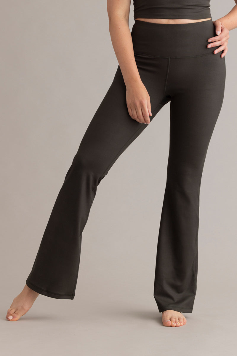Legging met hoge taille, uitlopende pasvorm, altijd gekleed, bosnacht