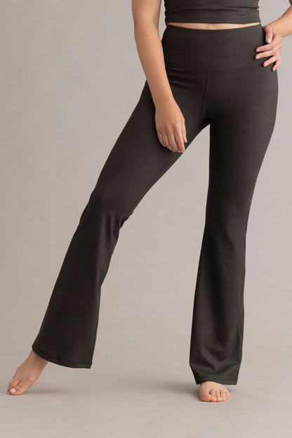 Legging met hoge taille, uitlopende pasvorm, altijd gekleed, bosnacht
