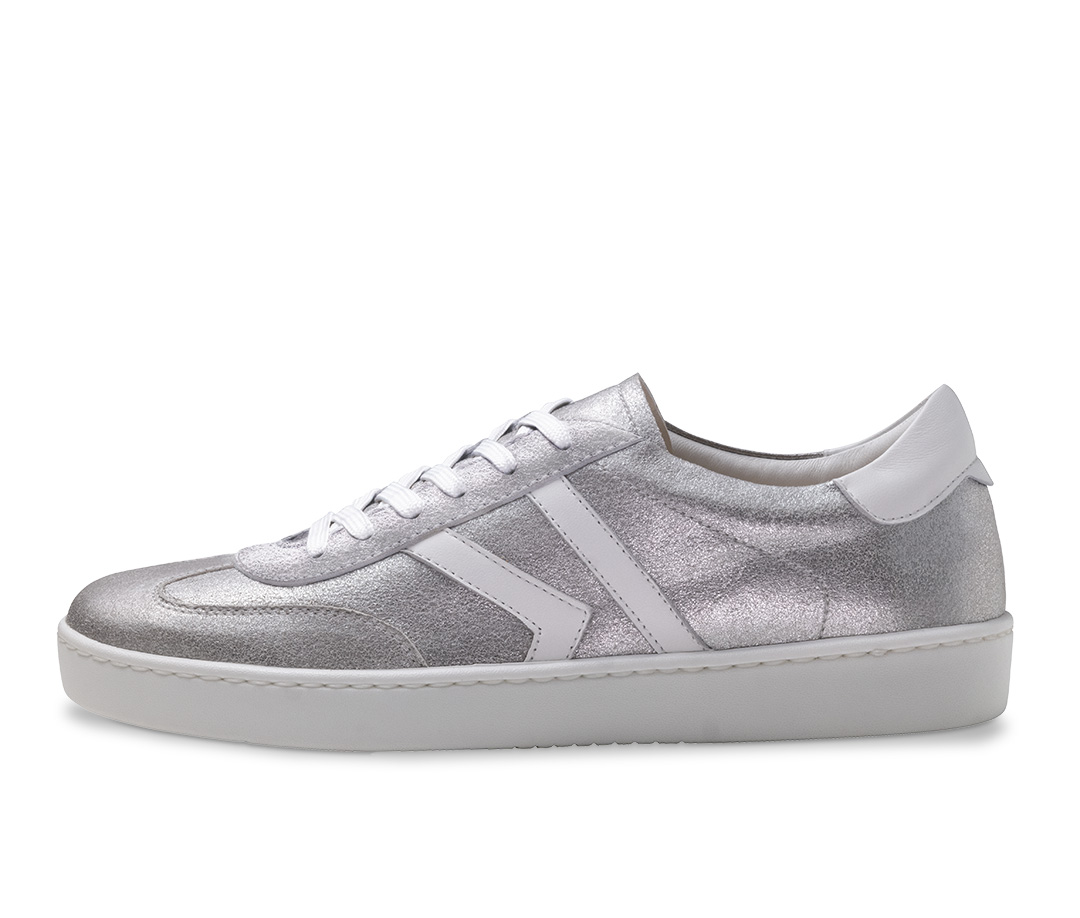 Werner Kern Lacey Glanzvelour / Nappaleder – silber / weiß