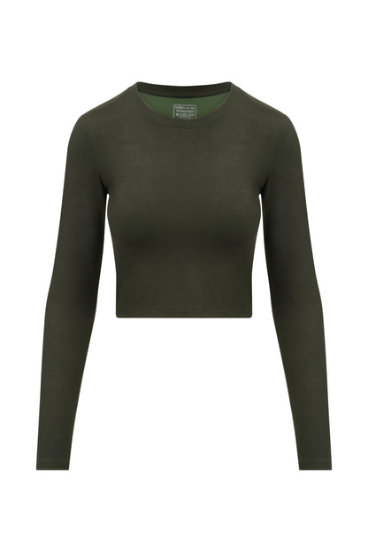 Lange mouwen cropped altijd gekleed bosnacht