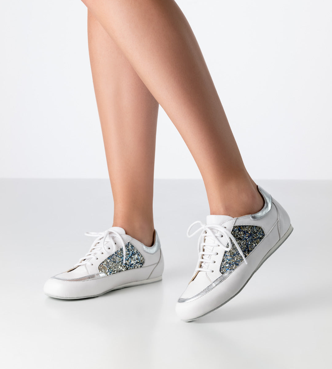 Werner Kern Carol Nappa leather / Brocade – silver / white