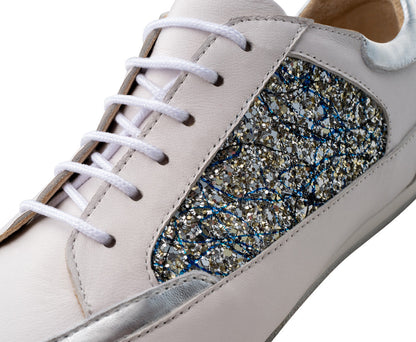 Werner Kern Carol Nappa leather / Brocade – silver / white