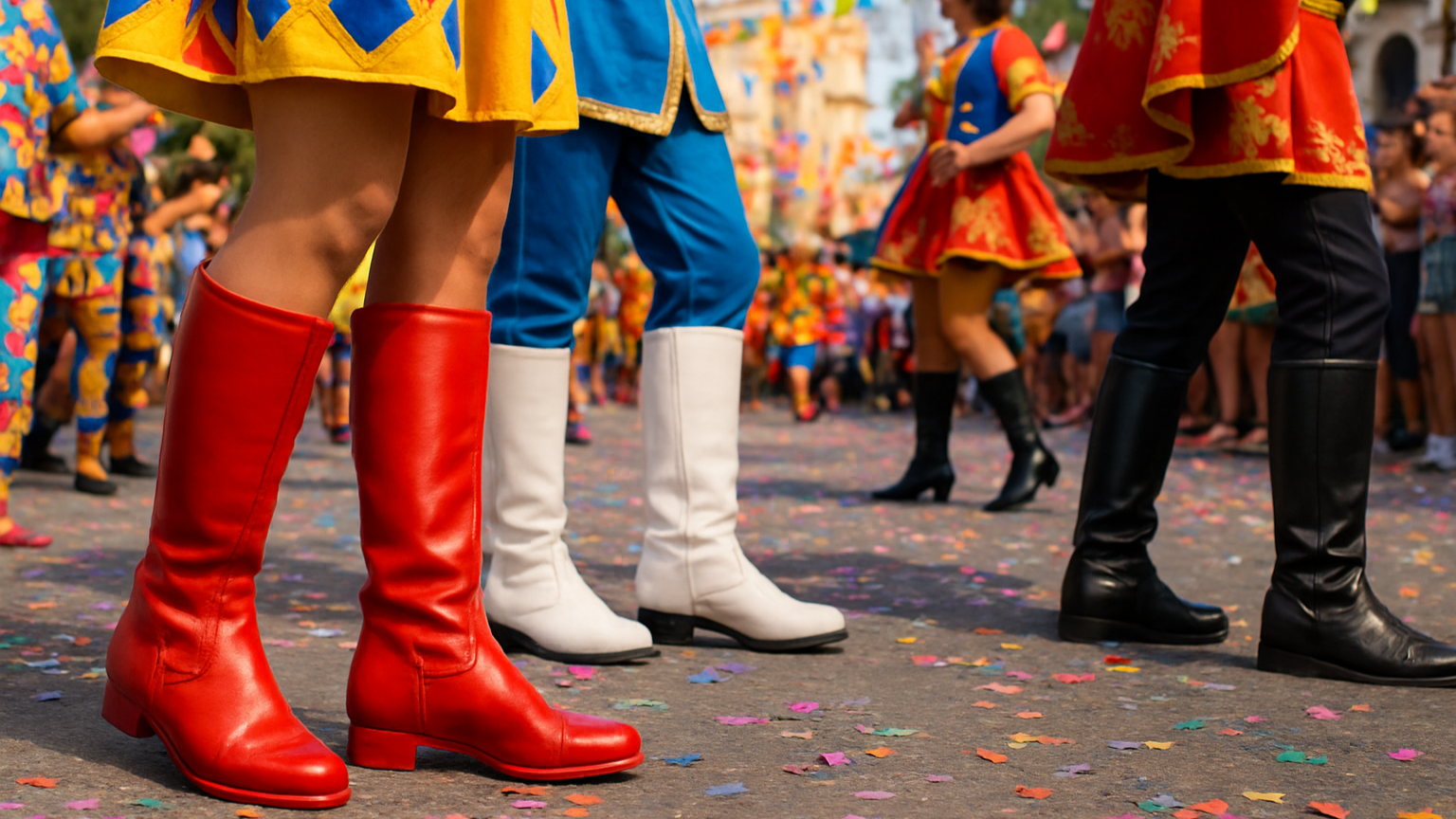 Noch ein paar rote stiefel und ein paar weiße Stiefel