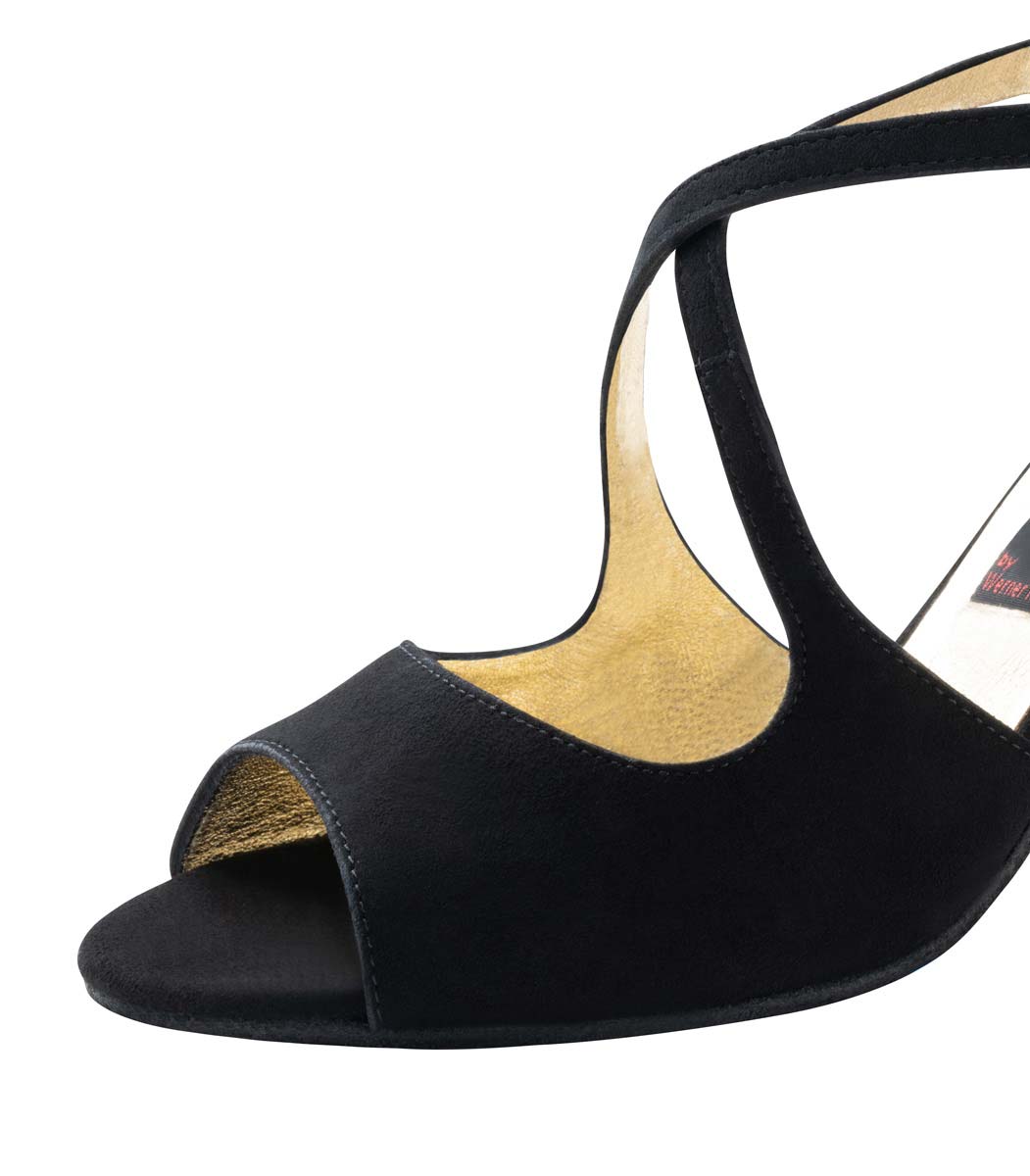 Nueva Epoca Martha Samtziege  / Lackleder – schwarz